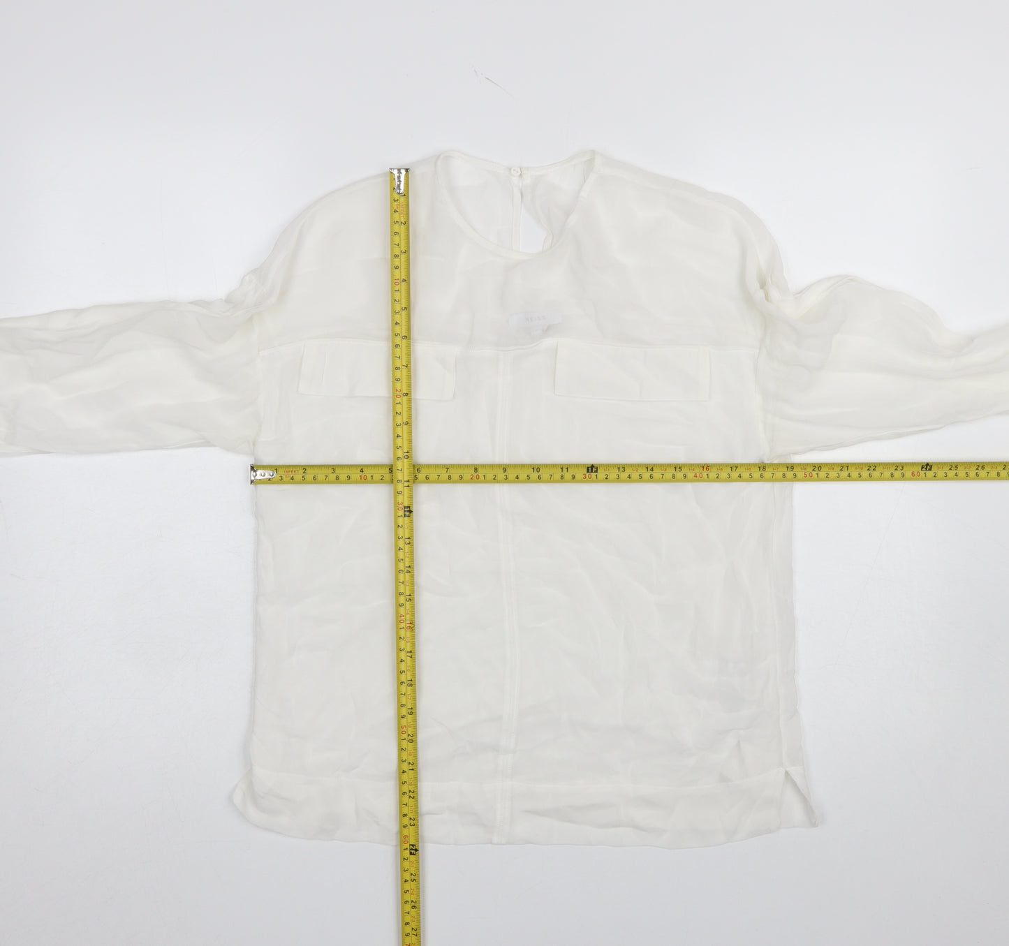 Reiss Women’s White Long Sleeve Viscose Blouse Size S