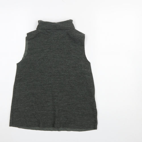 Zara Women Grey Roll Neck Sleeveless Knit Vest Size 12