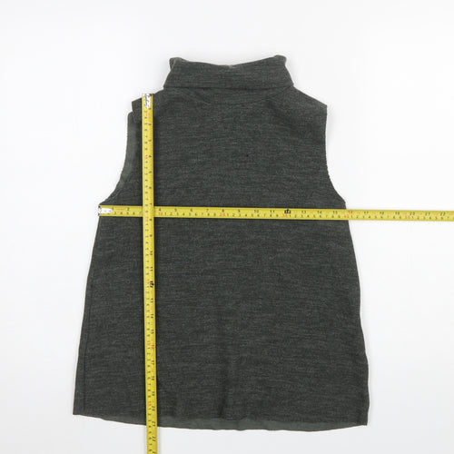 Zara Women Grey Roll Neck Sleeveless Knit Vest Size 12