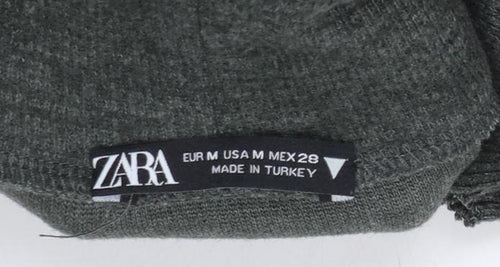 Zara Women Grey Roll Neck Sleeveless Knit Vest Size 12