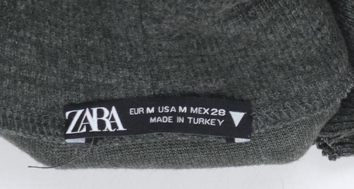 Zara Women Grey Roll Neck Sleeveless Knit Vest Size 12