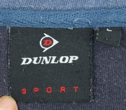 Dunlop Men Blue 1/4 Zip Pullover Sweatshirt Size L Sports Fleece