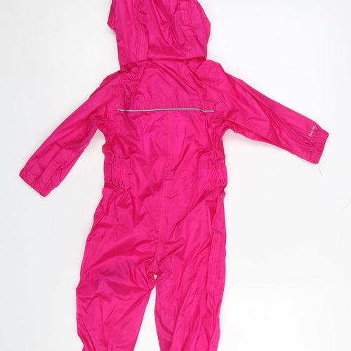 Regatta Pink Unisex Baby 12-18 Months Waterproof Hooded Rain Snowsuit
