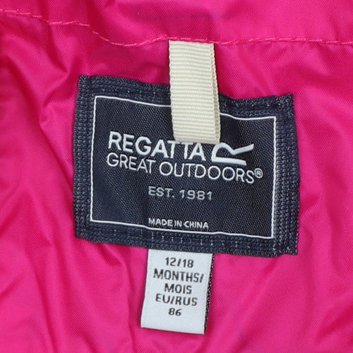 Regatta Pink Unisex Baby 12-18 Months Waterproof Hooded Rain Snowsuit