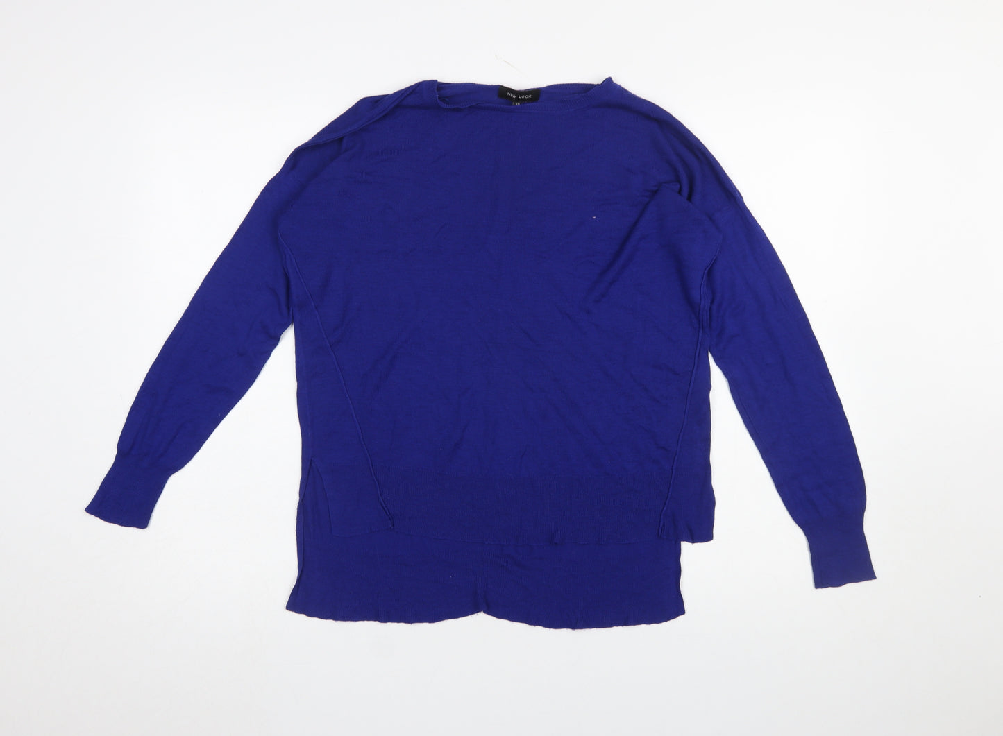 New Look Women Blue Crew Neck Long Sleeve Pullover Jumper Size 12