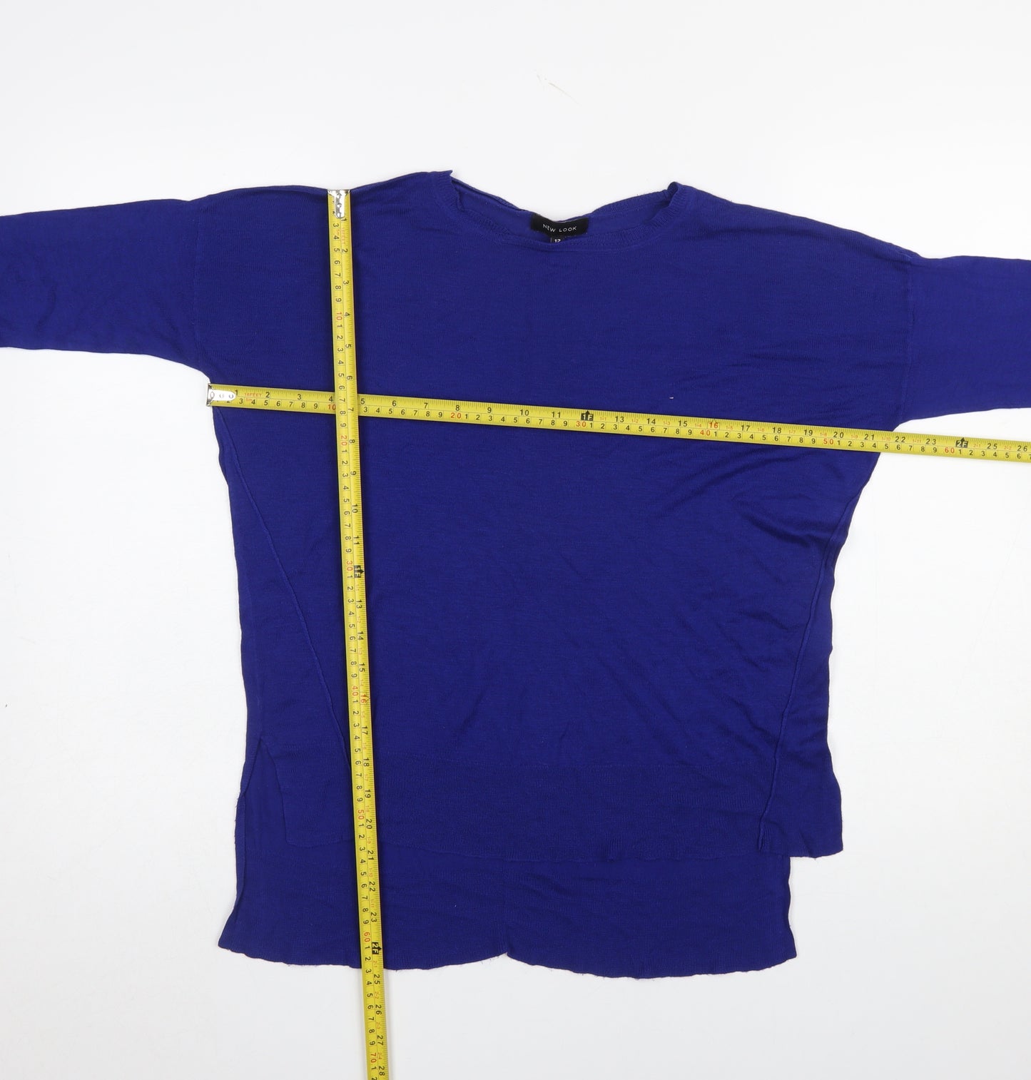 New Look Women Blue Crew Neck Long Sleeve Pullover Jumper Size 12