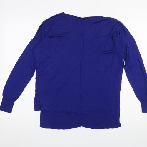 New Look Women Blue Crew Neck Long Sleeve Pullover Jumper Size 12