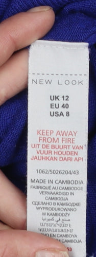 New Look Women Blue Crew Neck Long Sleeve Pullover Jumper Size 12