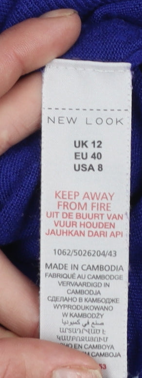 New Look Women Blue Crew Neck Long Sleeve Pullover Jumper Size 12