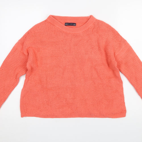 Marks and Spencer Womens Orange Cotton Knit Jumper Size M