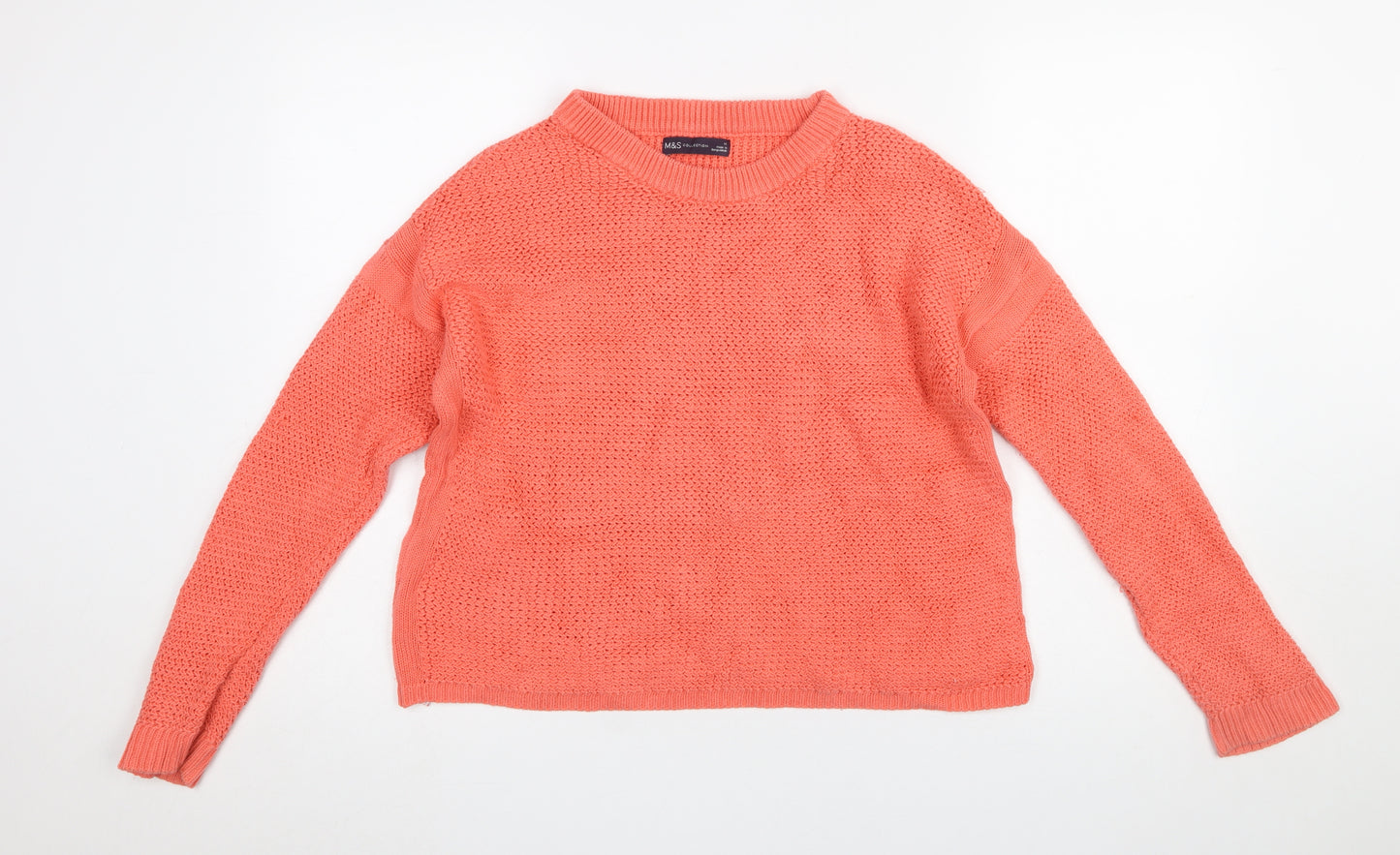 Marks and Spencer Womens Orange Cotton Knit Jumper Size M