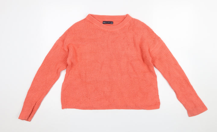 Marks and Spencer Womens Orange Cotton Knit Jumper Size M