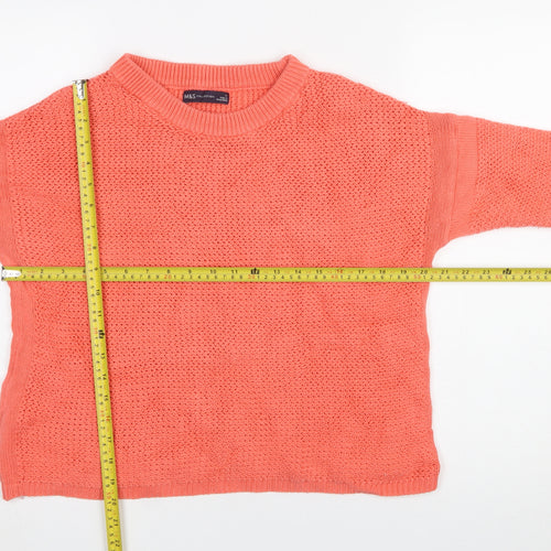 Marks and Spencer Womens Orange Cotton Knit Jumper Size M