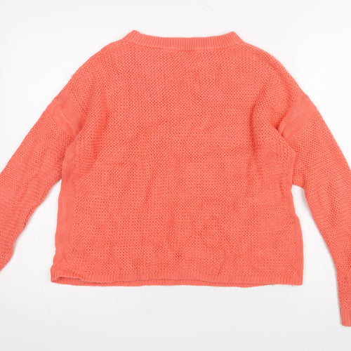 Marks and Spencer Womens Orange Cotton Knit Jumper Size M