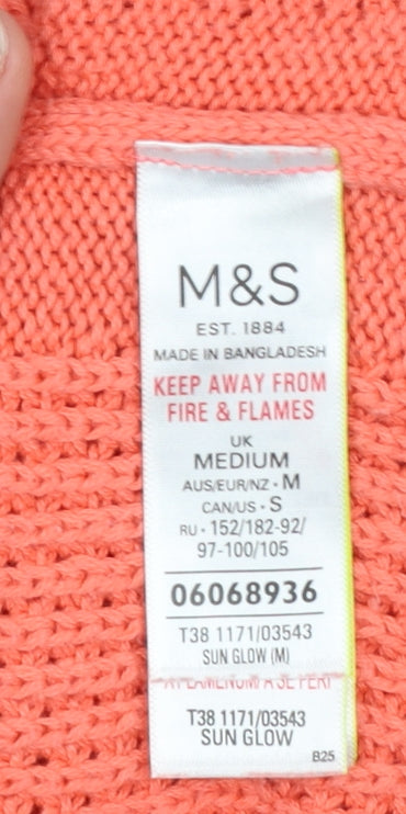 Marks and Spencer Womens Orange Cotton Knit Jumper Size M