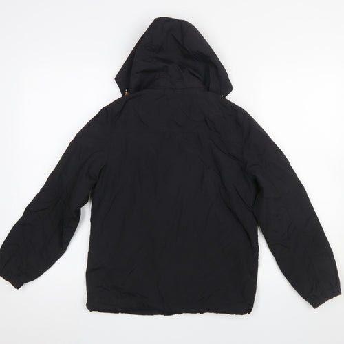 H&M Boys Black Hooded Puffer Jacket 9-10 Years Polyamide Lightweight