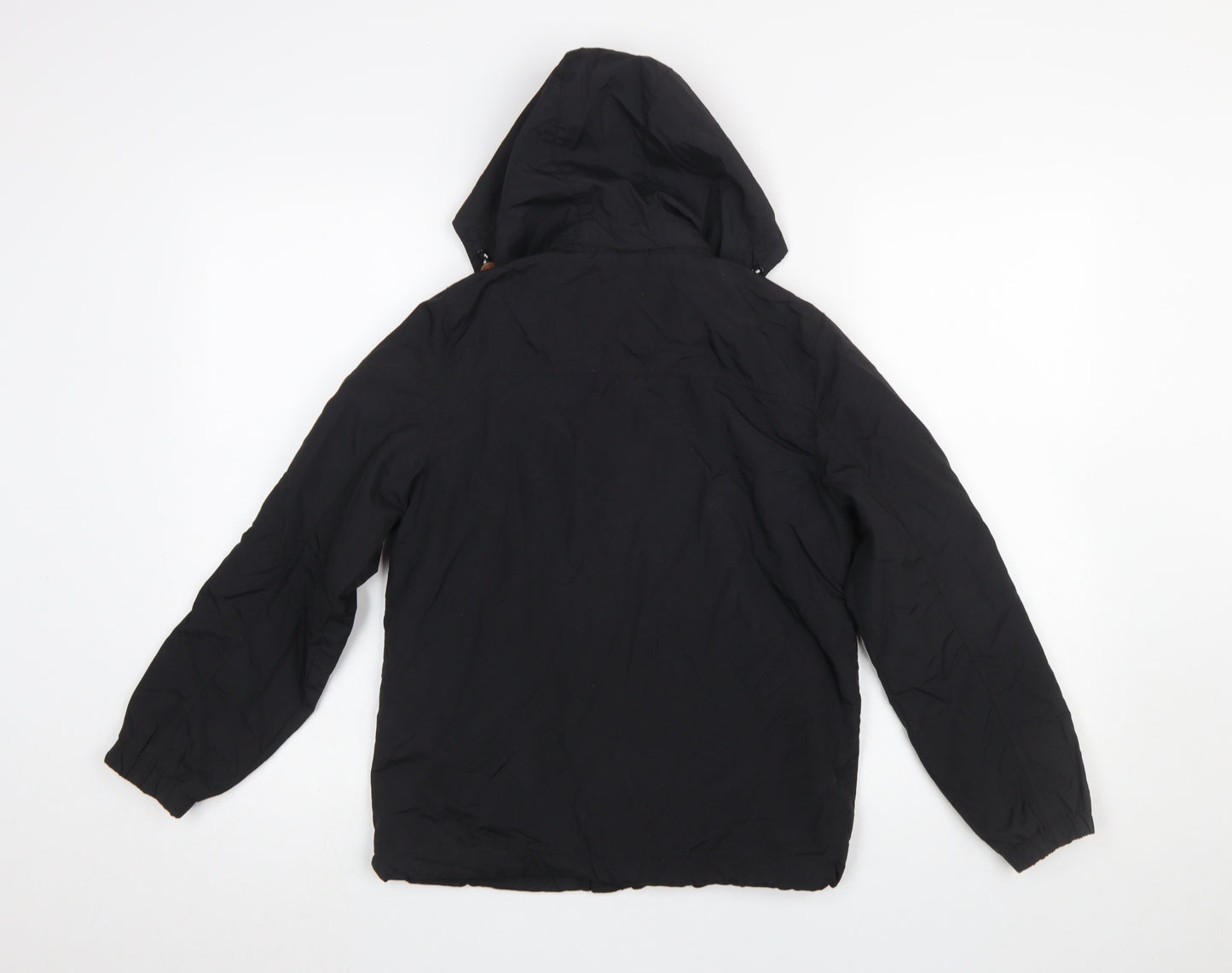 H&M Boys Black Hooded Puffer Jacket 9-10 Years Polyamide Lightweight