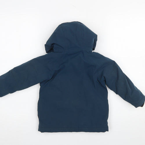 Next Boys Blue Hooded Waterproof Puffer Jacket 3 Years Winter Coat