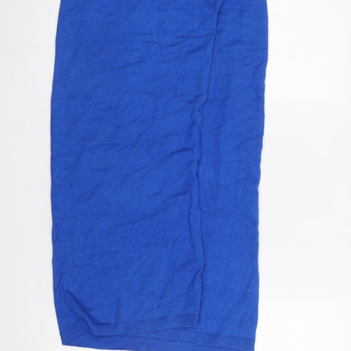 Vila Womens Blue Jersey Pencil Skirt Size M Knee Length Stretch