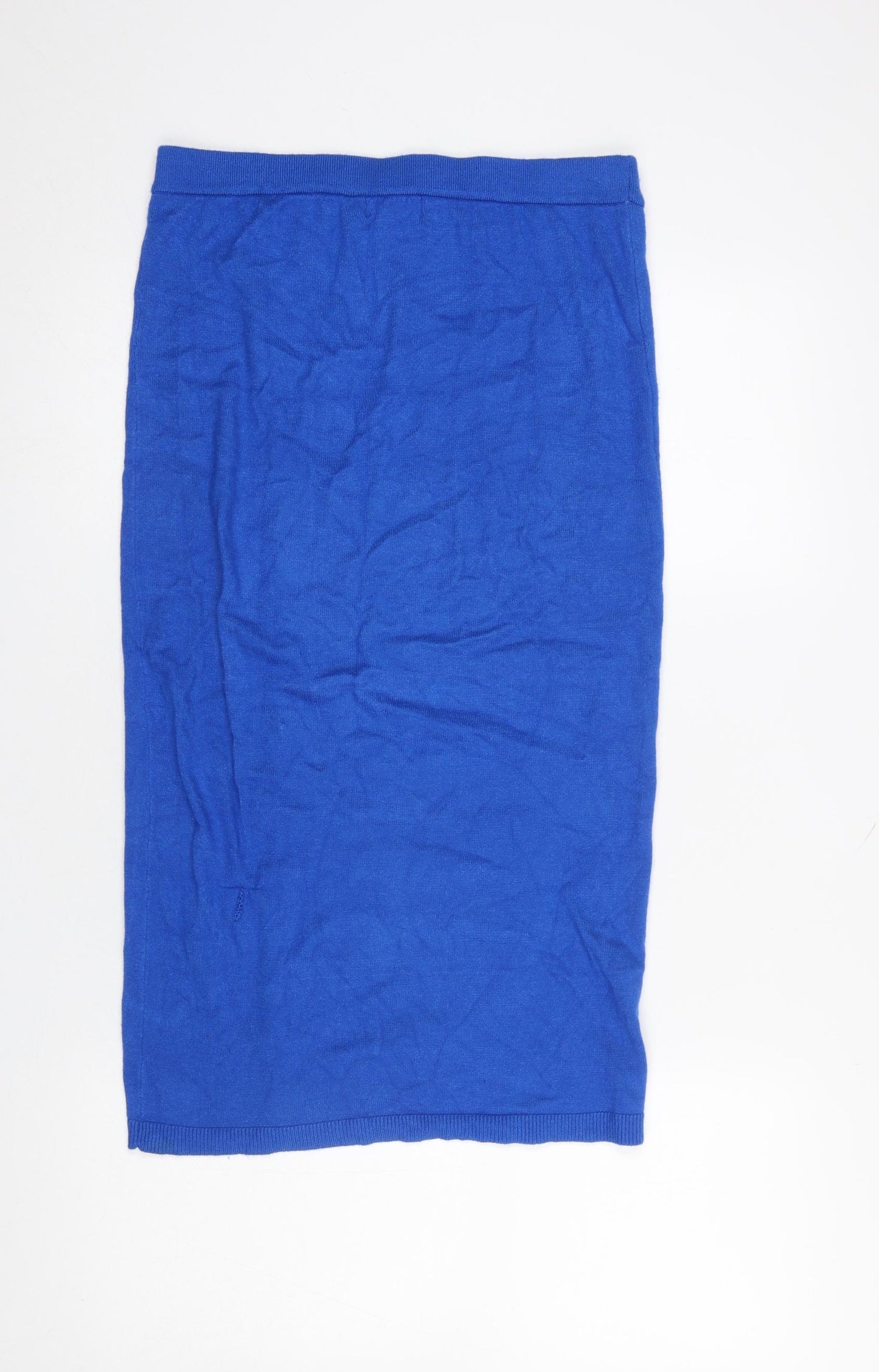 Vila Womens Blue Jersey Pencil Skirt Size M Knee Length Stretch