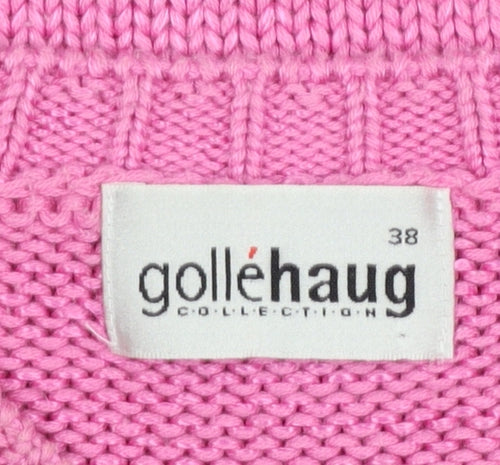 Gollehaug Women's Pink Floral V-Neck Pullover Jumper Size 12