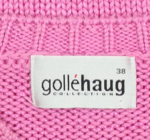 Gollehaug Women's Pink Floral V-Neck Pullover Jumper Size 12