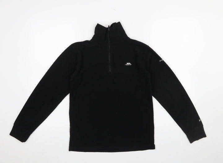Trespass Boys Black Fleece 1/2 Zip Pullover Sweatshirt 11-12 Years