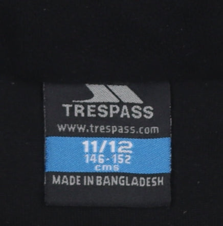 Trespass Boys Black Fleece 1/2 Zip Pullover Sweatshirt 11-12 Years