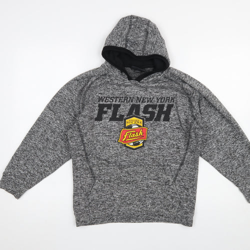 J America Boys Grey Western New York Flash Pullover Hoodie Youth L Polyester