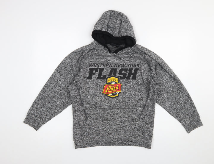 J America Boys Grey Western New York Flash Pullover Hoodie Youth L Polyester