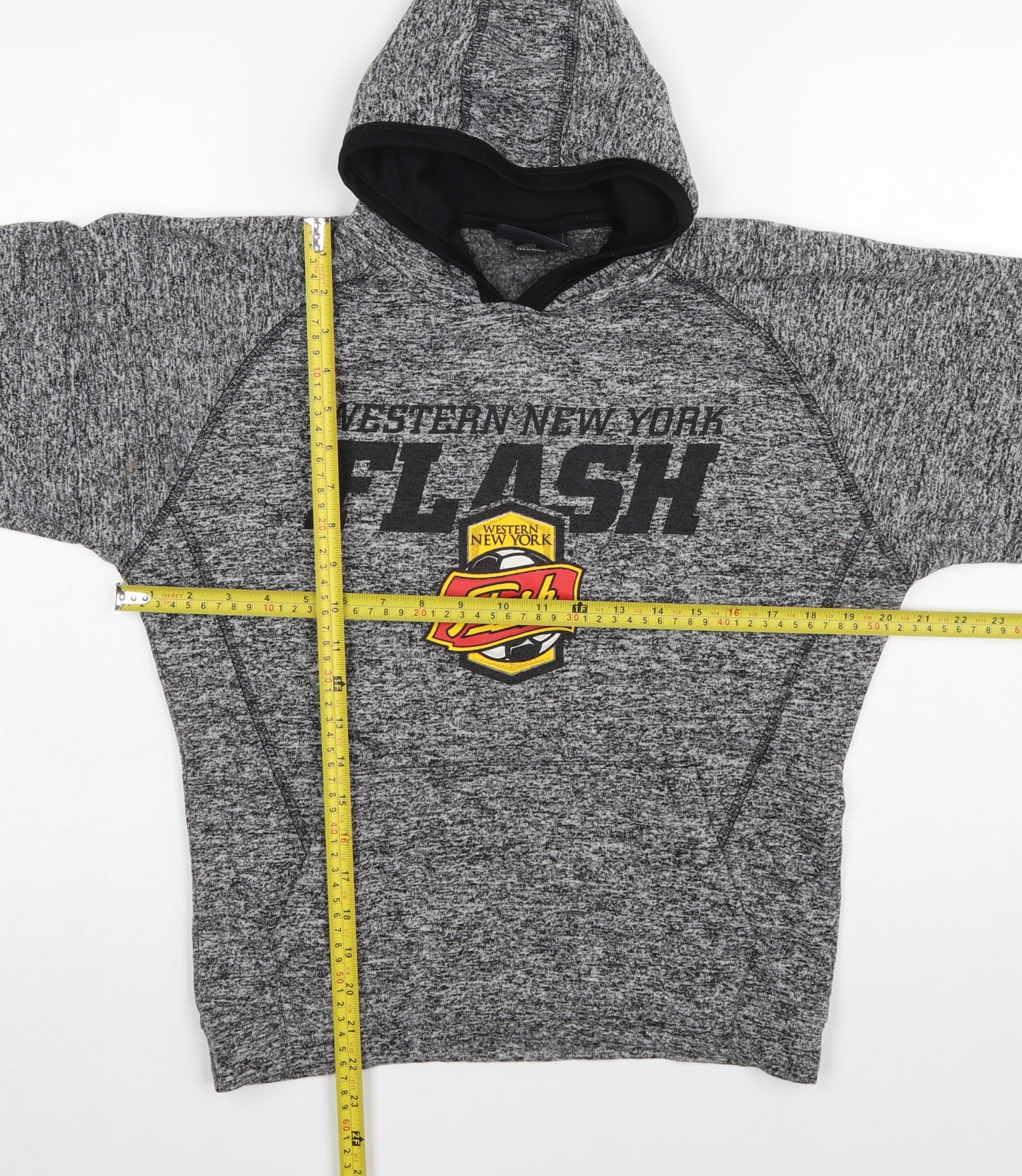 J America Boys Grey Western New York Flash Pullover Hoodie Youth L Polyester