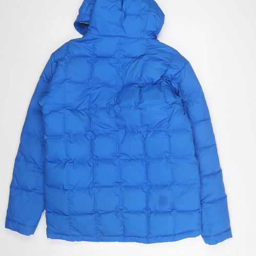 Quiksilver Men's Blue Puffer Jacket Small Hooded Water Resistant