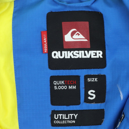 Quiksilver Men's Blue Puffer Jacket Small Hooded Water Resistant