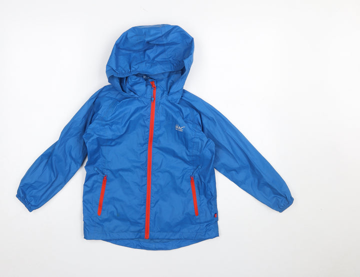 Mac in a Sac Boys Blue Waterproof Hooded Rain Coat Jacket 5-7 Years