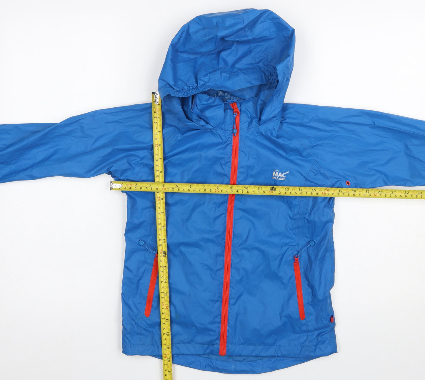 Mac in a Sac Boys Blue Waterproof Hooded Rain Coat Jacket 5-7 Years