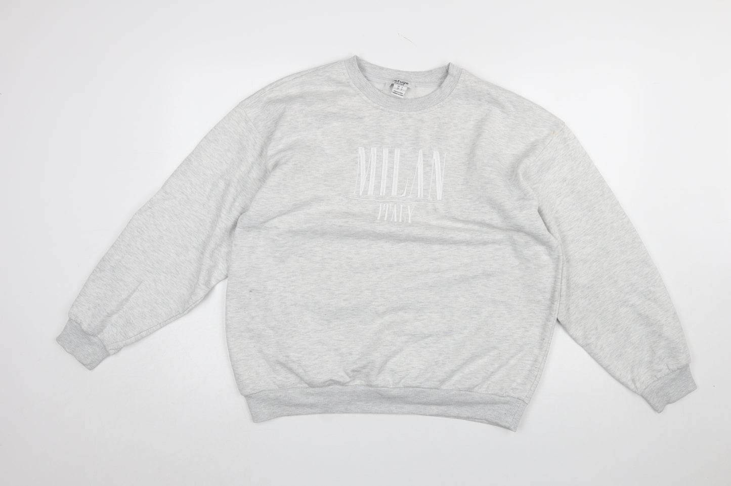 Refuge Athletics Women Grey Small Pullover Sweatshirt Milan Print
