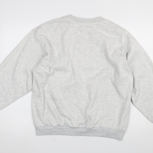 Refuge Athletics Women Grey Small Pullover Sweatshirt Milan Print