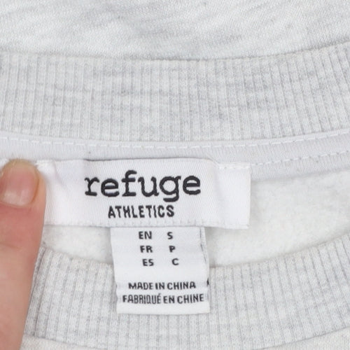 Refuge Athletics Women Grey Small Pullover Sweatshirt Milan Print