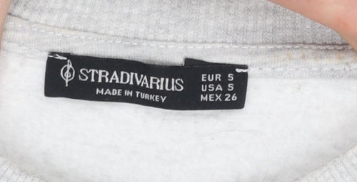 Stradivarius Women Grey Monaco Grand Circuit Pullover Sweatshirt S