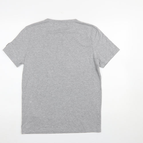 Born Rich Mens Grey Graphic Crew Neck Short Sleeve T-Shirt Size M