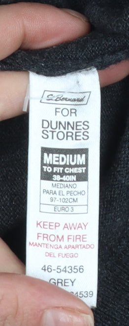 Dunnes Stores Men's Grey Collared Cotton Henley Jumper Size M