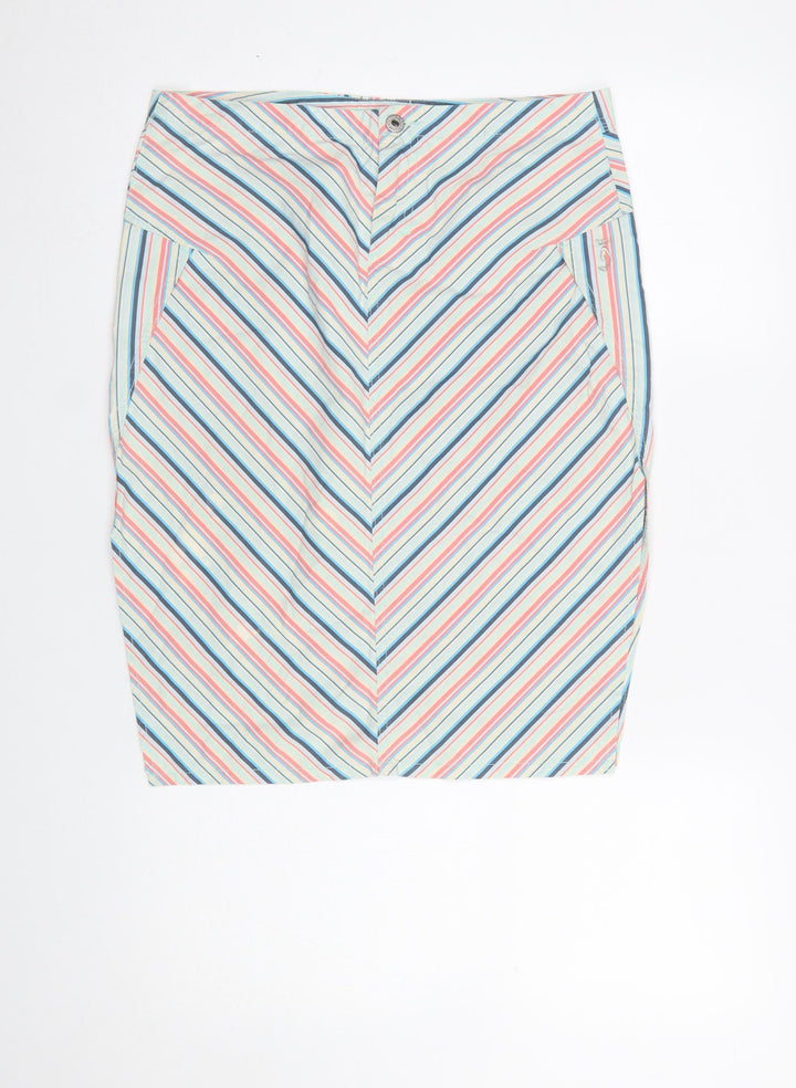 Diesel Women's Multicoloured Stripe Pencil Skirt Size 14