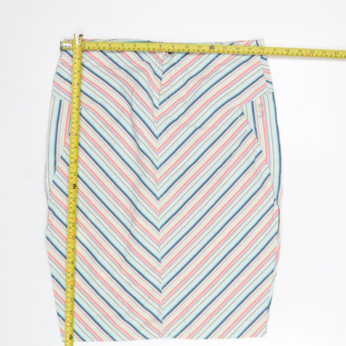 Diesel Women's Multicoloured Stripe Pencil Skirt Size 14