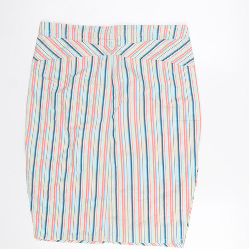 Diesel Women's Multicoloured Stripe Pencil Skirt Size 14