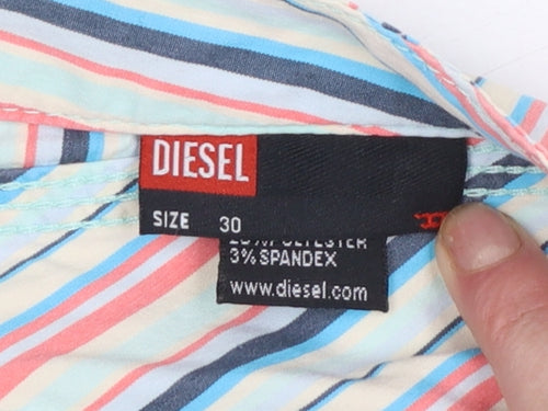 Diesel Women's Multicoloured Stripe Pencil Skirt Size 14