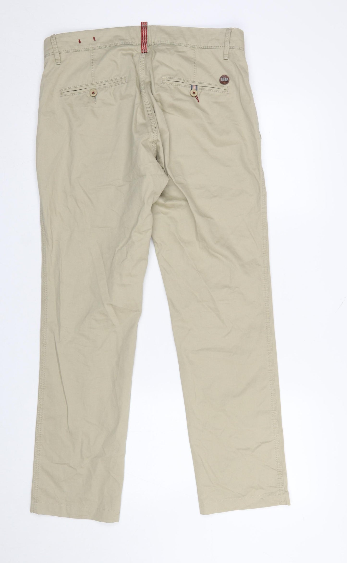 Tailored Denim 1972 Men's Beige Chino Trousers 32W 32L Regular Fit