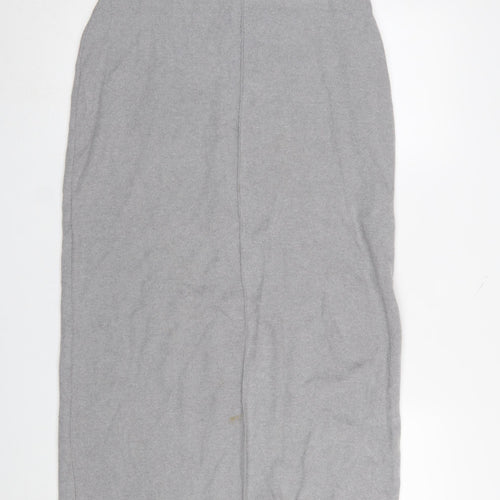 Zara Women’s Grey Midi Pencil Skirt Size L Stretch Jersey