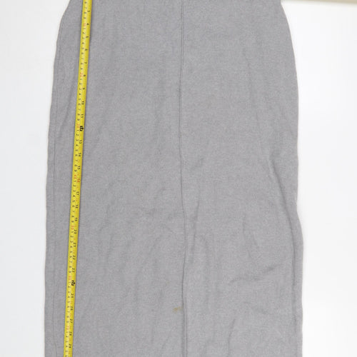 Zara Women’s Grey Midi Pencil Skirt Size L Stretch Jersey