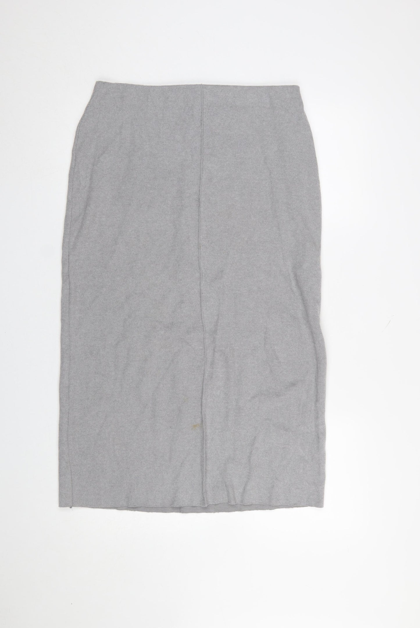 Zara Women’s Grey Midi Pencil Skirt Size L Stretch Jersey