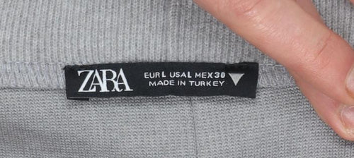 Zara Women’s Grey Midi Pencil Skirt Size L Stretch Jersey